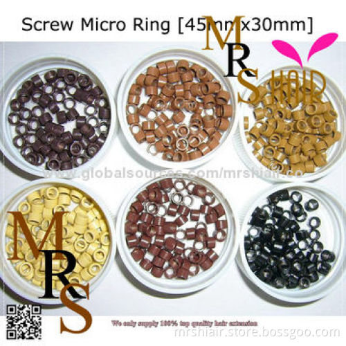 4.5mm 3.0mm Scrow micro ring black brown blonde color for I tip hair extensions tools